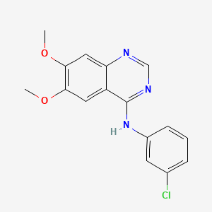 molecular formula C16H14ClN3O2 B1666631 N-(3-氯苯基)-6,7-二甲氧基喹唑啉-4-胺 CAS No. 153436-53-4