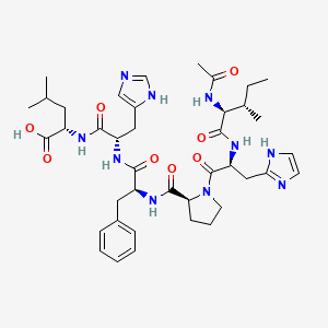 molecular formula C40H56N10O8 B1666636 Ac-Ile-his-pro-phe-his-leu CAS No. 121521-00-4