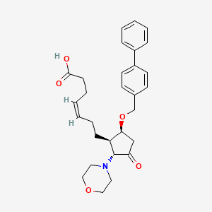 molecular formula C29H35NO5 B1666646 (Z)-7-[(1R,2R,5S)-2-morpholin-4-yl-3-oxo-5-[(4-phenylphenyl)methoxy]cyclopentyl]hept-4-enoic acid CAS No. 81496-19-7