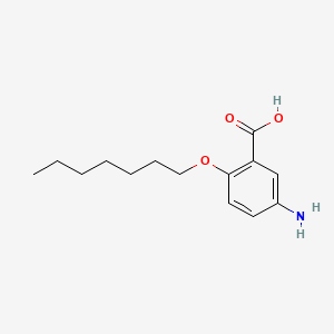molecular formula C14H21NO3 B1666657 Benzoic acid, 5-amino-2-(heptyloxy)- CAS No. 13737-92-3