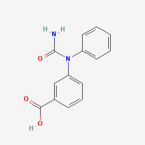molecular formula C14H12N2O3 B1666663 3-[Carbamoyl(phenyl)amino]benzoic acid CAS No. 73713-68-5