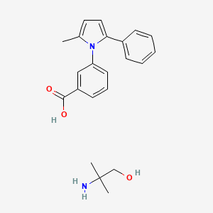 molecular formula C22H26N2O3 B1666668 Benzoic acid, m-(2-methyl-5-phenylpyrrol-1-yl)-, compd. with 2-amino-2-methyl-1-propanol (1:1) CAS No. 26180-47-2