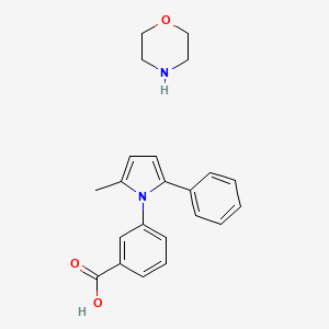 molecular formula C22H24N2O3 B1666670 Benzoic acid, m-(2-methyl-5-phenylpyrrol-1-yl)-, compd. with morpholine (1:1) CAS No. 26180-42-7