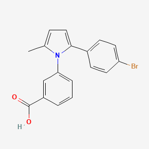 molecular formula C18H14BrNO2 B1666671 Benzoic acid, m-(2-(p-bromophenyl)-5-methylpyrrol-1-yl)- CAS No. 26165-59-3