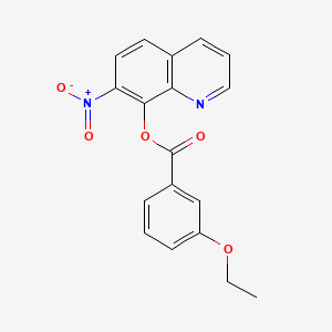 molecular formula C18H14N2O5 B1666672 (7-nitroquinolin-8-yl) 3-ethoxybenzoate CAS No. 29002-09-3