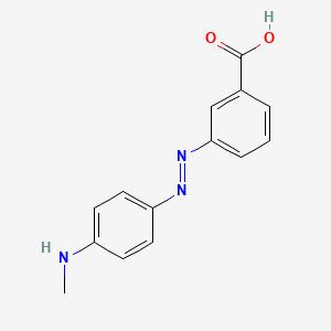 molecular formula C14H13N3O2 B1666677 Benzoic acid, m-((p-methylaminophenyl)azo)- CAS No. 69321-23-9