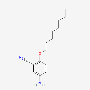 molecular formula C15H22N2O B1666684 苯甲腈，5-氨基-2-(辛氧基)- CAS No. 13724-18-0