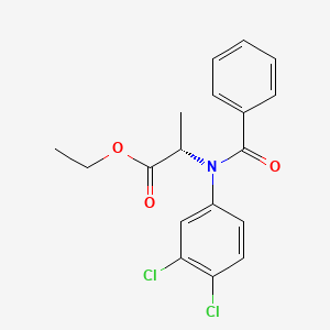 molecular formula C18H17Cl2NO3 B1666697 Alanine, N-benzoyl-N-(3,4-dichlorophenyl)-, ethyl ester, L- CAS No. 33878-50-1