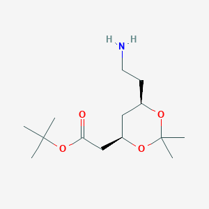 molecular formula C14H27NO4 B016667 (4R,6R)-tert-Butyl-6-(2-aminoethyl)-2,2-dimethyl-1,3-dioxane-4-acetate CAS No. 125995-13-3