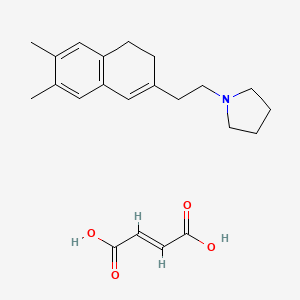 molecular formula C22H29NO4 B1666709 Pyrrolidine, 1-(2-(3,4-dihydro-6,7-dimethyl-2-naphthalenyl)ethyl)-, (2E)-2-butenedioate (1:1) CAS No. 337359-08-7