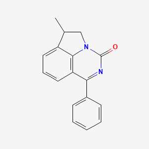 molecular formula C17H14N2O B1666714 3H-Pyrrolo(3,2,1-ij)quinazolin-3-one, 5,6-dihydro-6-methyl-1-phenyl- CAS No. 125992-09-8