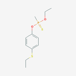 molecular formula C11H17O2PS2 B1666719 Phosphonothioic acid, methyl-, O-ethyl O-(p-(ethylthio)phenyl) ester CAS No. 3186-12-7