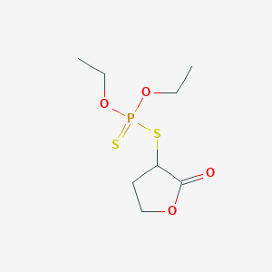 molecular formula C8H15O4PS2 B1666721 3-Diethoxyphosphinothioylsulfanyloxolan-2-one CAS No. 3659-04-9