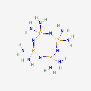 molecular formula H16N12P4 B1666726 1,3,5,7,2,4,6,8-四氮杂四磷杂环，2,2,4,4,6,6,8,8-八氨基-2,2,4,4,6,6,8,8-八氢- CAS No. 6954-20-7