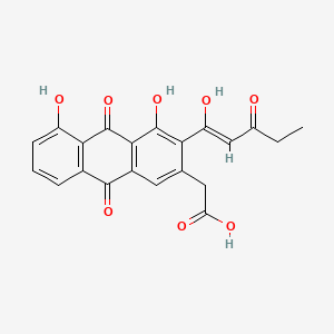 molecular formula C21H16O8 B1666739 Aklanonic acid CAS No. 91432-47-2
