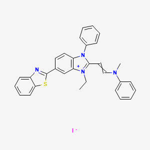 molecular formula C31H27IN4S B1666745 5-(2-苯并噻唑基)-3-乙基-2-[2-(甲基苯氨基)乙烯基]-1-苯基-1H-苯并咪唑鎓碘化物 CAS No. 681281-88-9