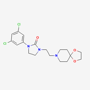molecular formula C18H23CL2N3O3 B1666751 2-Imidazolidinone, 1-(3,5-dichlorophenyl)-3-(2-(1,4-dioxa-8-azaspiro(4.5)dec-8-yl)ethyl)- CAS No. 39113-89-8