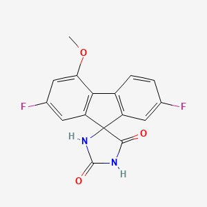 B1666752 Spiro(9H-fluorene-9,4'-imidazolidine)-2',5'-dione, 2,7-difluoro-4-methoxy- CAS No. 126048-33-7