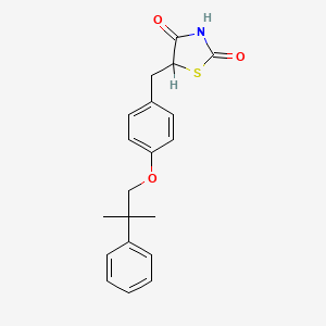 molecular formula C20H21NO3S B1666753 5-(4-(2-Methyl-2-phenylpropoxy)benzyl)thiazolidine-2,4-dione CAS No. 74772-68-2