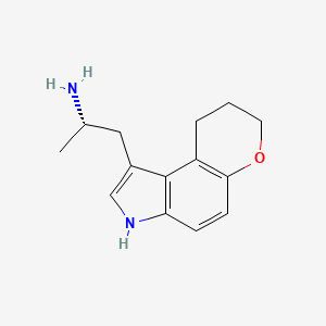 molecular formula C14H18N2O B1666754 (2S)-1-(3,7,8,9-tetrahydropyrano[3,2-e]indol-1-yl)propan-2-amine CAS No. 362603-40-5