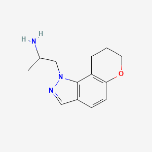 molecular formula C13H17N3O B1666755 1-(8,9-二氢吡喃[2,3-g]吲唑-1(7H)-基)丙烷-2-胺 CAS No. 478132-11-5