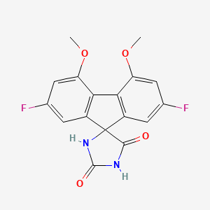 B1666758 2,7-Difluoro-4,5-dimethoxyspiro-(9H-fluorene-9,4'-imidazoline)-2',5'-dione CAS No. 139911-05-0