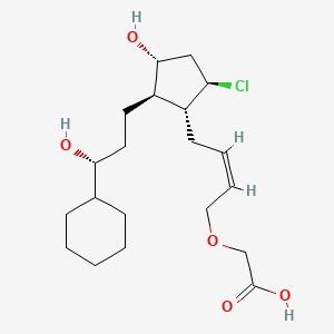 molecular formula C20H33ClO5 B1666760 Acetic acid, 2-(((2Z)-4-((1R,2R,3R,5R)-5-chloro-2-((3R)-3-cyclohexyl-3-hydroxypropyl)-3-hydroxycyclopentyl)-2-buten-1-yl)oxy)- CAS No. 170552-18-8