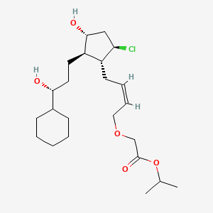 molecular formula C23H39ClO5 B1666761 Acetic acid, (((2Z)-4-((1R,2R,3R,5R)-5-chloro-2-((3R)-3-cyclohexyl-3-hydroxypropyl)-3-hydroxycyclopentyl)-2-butenyl)oxy)-, 1-methylethyl ester CAS No. 170291-06-2