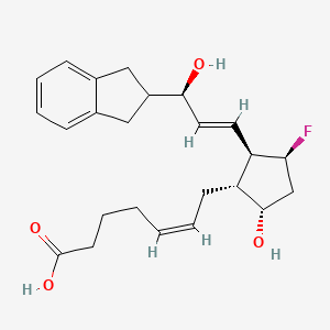 molecular formula C24H31FO4 B1666763 (Z)-7-[(1R,2R,3S,5S)-2-[(E,3R)-3-(2,3-dihydro-1H-inden-2-yl)-3-hydroxyprop-1-enyl]-3-fluoro-5-hydroxycyclopentyl]hept-5-enoic acid CAS No. 246246-19-5