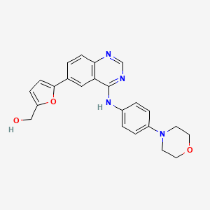 molecular formula C23H22N4O3 B1666764 {5-[4-(4-Morpholin-4-yl-phenylamino)-quinazolin-6-yl]-furan-2-yl}-methanol CAS No. 869218-90-6