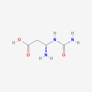molecular formula C4H9N3O3 B1666811 (3s)-3-Amino-3-(carbamoylamino)propanoic acid CAS No. 585-23-9