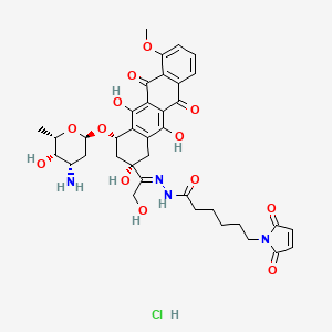 molecular formula C37H43ClN4O13 B1666840 Aldoxorubicin hydrochloride CAS No. 480998-12-7