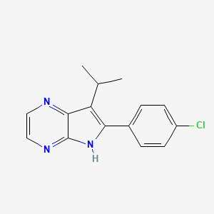 molecular formula C15H14ClN3 B1666895 6-(4-chlorophenyl)-7-propan-2-yl-5H-pyrrolo[2,3-b]pyrazine CAS No. 496864-14-3