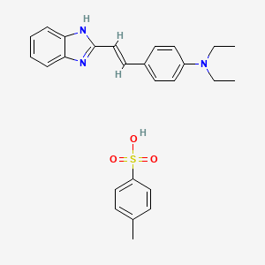 molecular formula C20H24N2O3S- B1666936 4-[(E)-2-(1H-benzimidazol-2-yl)ethenyl]-N,N-diethylaniline;4-methylbenzenesulfonic acid CAS No. 666826-27-3