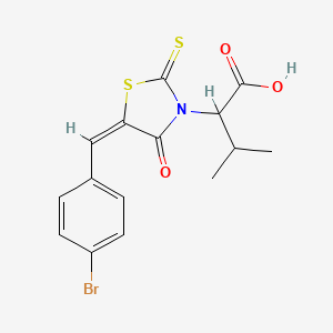 molecular formula C15H14BrNO3S2 B1666946 5-[(4-溴苯基)亚甲基]-α-(1-甲基乙基)-4-氧代-2-硫代-3-噻唑烷乙酸 CAS No. 300817-68-9