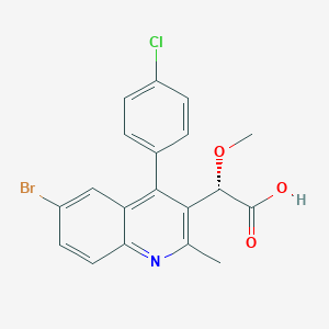 molecular formula C19H15BrClNO3 B1666950 (2s)-[6-Bromo-4-(4-Chlorophenyl)-2-Methylquinolin-3-Yl](Methoxy)ethanoic Acid CAS No. 957889-73-5