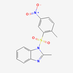 molecular formula C15H13N3O4S B1666957 2-methyl-1-(2-methyl-5-nitrophenylsulfonyl)-1H-benzo[d]imidazole CAS No. 93987-29-2
