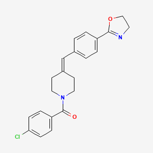 molecular formula C22H21ClN2O2 B1666965 1-(4-Chlorobenzoyl)-4-((4-(2-oxazolin-2-yl) benzylidene))piperidine CAS No. 156635-05-1