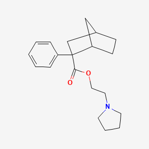 molecular formula C20H27NO2 B1666984 2-Norbornanecarboxylic acid, 1-phenyl-, 2-(1-pyrrolidinyl)ethyl ester CAS No. 3570-06-7