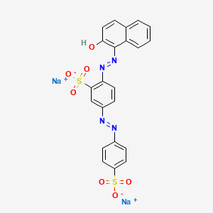 molecular formula C22H16N4NaO7S2 B1666986 Benzenesulfonic acid, 2-[2-(2-hydroxy-1-naphthalenyl)diazenyl]-5-[2-(4-sulfophenyl)diazenyl]-, sodium salt (1:2) CAS No. 4196-99-0