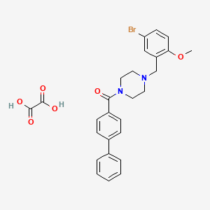 molecular formula C27H27BrN2O6 B1667024 1-(4-Biphenylylcarbonyl)-4-(5-bromo-2-methoxybenzyl) piperazine oxalate CAS No. 1047978-71-1