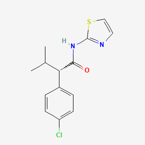 molecular formula C14H15ClN2OS B1667041 (2S)-2-(4-chlorophenyl)-3-methyl-N-(1,3-thiazol-2-yl)butanamide CAS No. 1103523-24-5