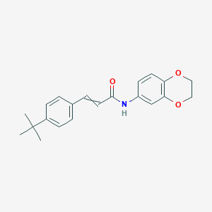 molecular formula C21H23NO3 B1667045 (2E)-N-(2,3-Dihydro-1,4-benzodioxin-6-yl)-3-[4-(1,1-dimethylethyl)phenyl]-2-propenamide CAS No. 545395-94-6