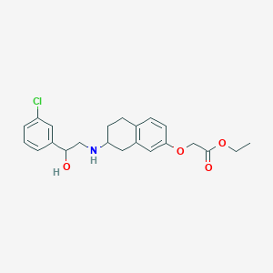molecular formula C22H26ClNO4 B1667048 Ethyl 2-[[7-[[2-(3-chlorophenyl)-2-hydroxyethyl]amino]-5,6,7,8-tetrahydronaphthalen-2-yl]oxy]acetate CAS No. 121524-08-1