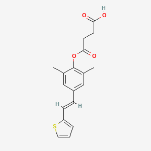 molecular formula C18H18O4S B1667062 2,6-Dimethyl-4-(2-(2-thienyl)ethenyl)phenyl succinate CAS No. 149539-02-6