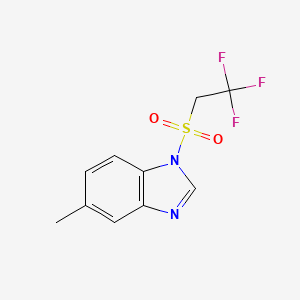 molecular formula C10H9F3N2O2S B1667063 5-Methyl-2,2,2-trifluoroethylsulfonyl-1H-benzimidazole CAS No. 111317-77-2