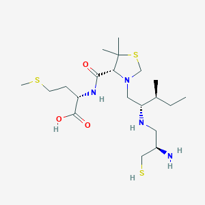 B1667072 (S)-2-((R)-3-((2S,3S)-2-(((R)-2-amino-3-mercaptopropyl)amino)-3-methylpentyl)-5,5-dimethylthiazolidine-4-carboxamido)-4-(methylthio)butanoic acid. CAS No. 201487-52-7