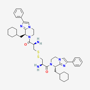 molecular formula C44H58N8O2S2 B1667074 (2R)-2-Amino-3-[[(2R)-2-amino-3-[(8S)-8-(cyclohexylmethyl)-2-phenyl-6,8-dihydro-5H-imidazo[1,2-a]pyrazin-7-yl]-3-oxopropyl]disulfanyl]-1-[(8S)-8-(cyclohexylmethyl)-2-phenyl-6,8-dihydro-5H-imidazo[1,2-a]pyrazin-7-yl]propan-1-one CAS No. 892546-37-1