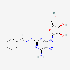 molecular formula C17H25N7O4 B1667088 Adenosine, 2-[2-(cyclohexylmethylene)hydrazinyl]- CAS No. 144348-08-3