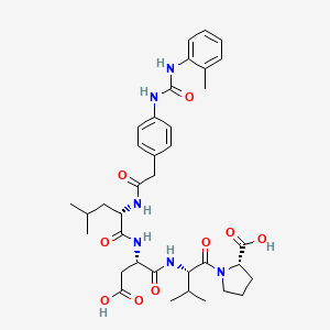 molecular formula C36H48N6O9 B1667090 L-Proline, N-((4-((((2-methylphenyl)amino)carbonyl)amino)phenyl)acetyl)-L-leucyl-L-alpha-aspartyl-L-valyl- CAS No. 187735-94-0